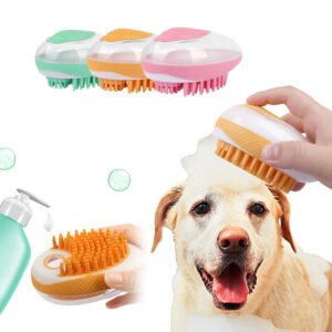 Dog & Cat Bath Brush with Built-In Shampoo Dispenser - 2-in-1